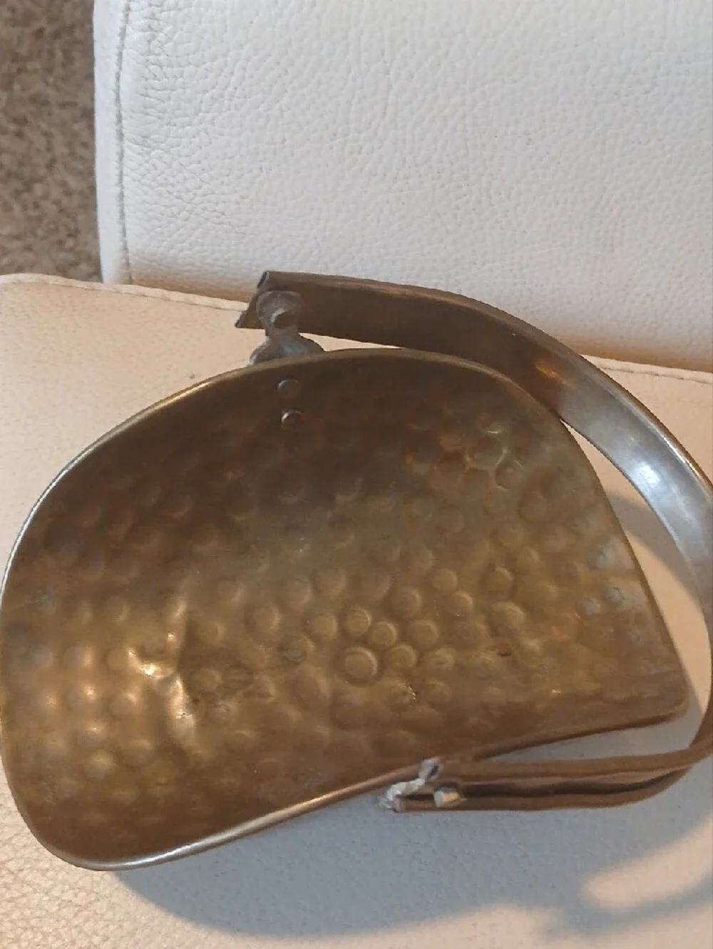Hammered Brass Basket with Arch Handle